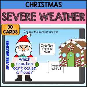 Winter Christmas Severe Weather Task Cards - Boom Cards
