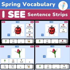 Build Sentences-I SEE Clipart Spring Items-Visual Supports - Boom Cards