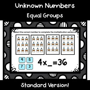 Unknown Number Equal Groups - Boom Cards