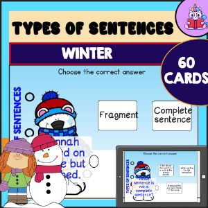 Winter Types Of Sentences Task Cards Ending Punctuation v2 - Boom Cards