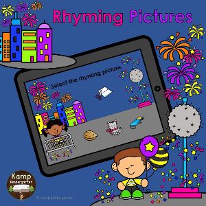 New Year's Eve Celebration CVC Words Rhyming Pictures - Boom Cards