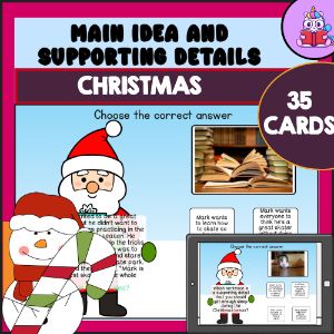 Winter Christmas Main Idea And Supporting Details Task Cards - Boom Cards