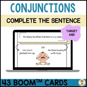 Completing Sentences - Conjunction and - Boom Cards