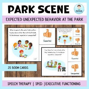 Expected Unexpected behavior in the park - Boom Cards